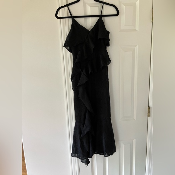 NWT Target Wild Fable Black Ruffle Lined Dress Adjustable Spaghetti Straps (XXS) - Picture 2 of 8
